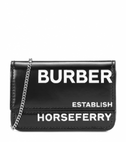 Burberry Jody黑色皮革迷李手袋Black leather mini card holder with chain