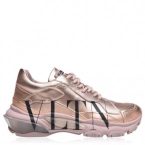 VALENTINO 玫瑰金VLTN Bounce運動鞋