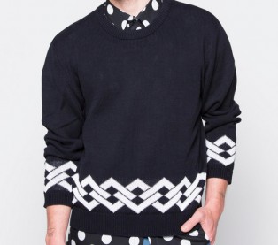 Black Cotton Knit Sweater 黑色純綿針織上衣