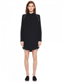 Alexander Wang 黑色拉鍊飾邊襯衫裙