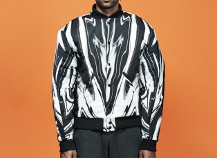 Print Pattern Baseball Jacket 黑白印花棒球外套