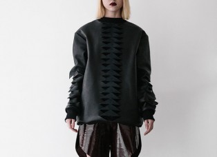 Franz Leather Pullover 黑色皮革套衫