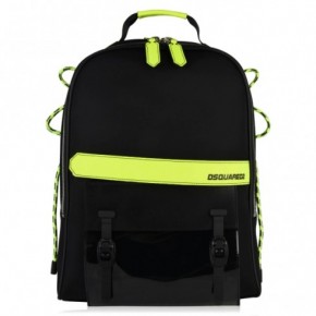 DSQUARED2 FLUORESCENT TRIM 黑配螢光黃色背包